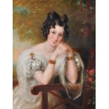 E. F. Green (British fl. 1824-1851), Portrait of a seated lady