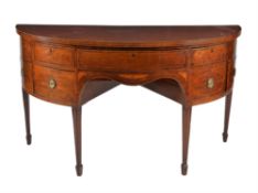 A George III mahogany, strung, and marquetry inlaid sideboard