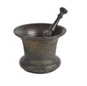 A large Welsh George III bronze mortar by David Edwards