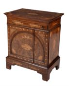 A Dutch mahogany and marquetry inlaid side cabinet