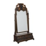 A Japanned dressing table mirror in Queen Anne style
