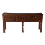 George III oak and walnut banded dresser base