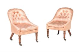 A pair of George IV rosewood salon chairs