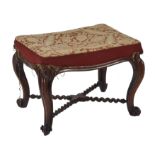 A Victorian rosewood foot stool