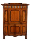 An Anglo-Indian specimen timber secretaire cabinet