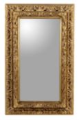 A Continental giltwood and composition rectangular wall mirror