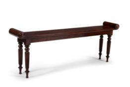 A George IV mahogany hall seat