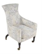 A Regency mahogany and upholstered armchair