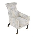 A Regency mahogany and upholstered armchair