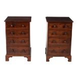 A pair of mahogany pedestal chests