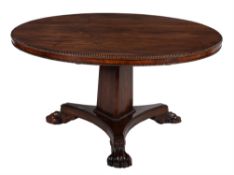 A George IV rosewood centre table