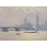 λ† William Alister Macdonald (British 1861-1948), The Houses of Parliament; London Bridge (2)