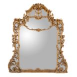 A giltwood and composition wall mirror in George III style