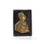 A Victorian gilt metal portrait relief plaque of Field Marshal Sir Arthur Wellesley