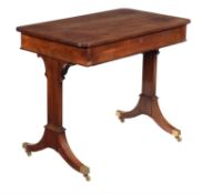 A Regency mahogany side or writing table
