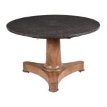 A French mahogany and brass mounted centre table