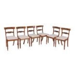 A set of six satin birch dining chairs in early Victorian style