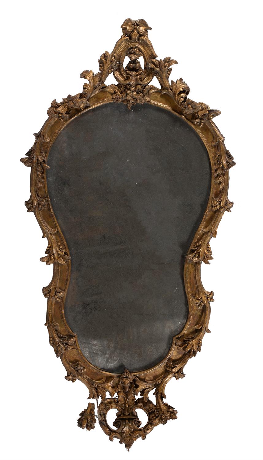 A giltwood and composition wall mirror