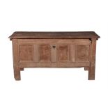 A carved oak chest