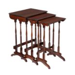 A William IV nest of three goncalo alves tables