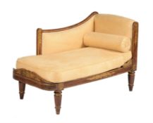 A Regency simulated rosewood and gilt painted daybed