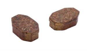 A pair of Tuscan gessoed and gilt poplar 'nuns' boxes' or scatole di suore