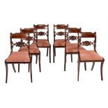 A set of six George IV mahogany dining chairs
