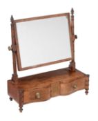 A Regency mahogany and brass inlaid dressing mirror