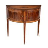 A mahogany and inlaid side table