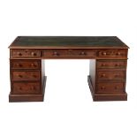 A Victorian mahogany pedestal desk