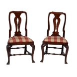 A pair of George II walnut side chairs