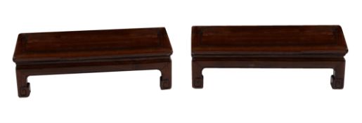 A pair of Chinese hardwood opium tables