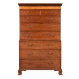 A George III mahogany chest on chest