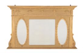 A giltwood and composition overmantel mirror