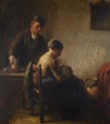 Bernard de Hoog (Dutch 1867-1943) , Interior scene with mother and child