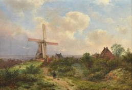 Pieter Lodewijk Francisco Kluyver (Dutch 1816-1900), Landscape with windmill