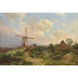 Pieter Lodewijk Francisco Kluyver (Dutch 1816-1900), Landscape with windmill