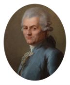 Circle of Alexander Roslin (Swedish 1718-1793), Portrait of a gentleman wearing a blue jacket