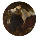 Follower of John Frederick Herring Senior (British 1795-1865), Study of three horse heads