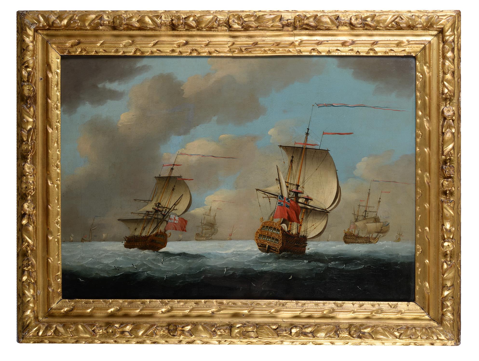 Circle of Thomas Mellish (British 18th century) , A Squadron of the Red at sea - Image 2 of 2