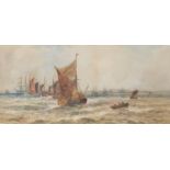 Thomas Bush Hardy (British 1842-1897), Shipping off the coast