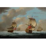 Circle of Thomas Mellish (British 18th century) , A Squadron of the Red at sea