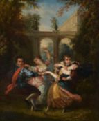 Follower of Henry Andrews, Dancing figures in a classical landscape