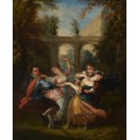 Follower of Henry Andrews, Dancing figures in a classical landscape