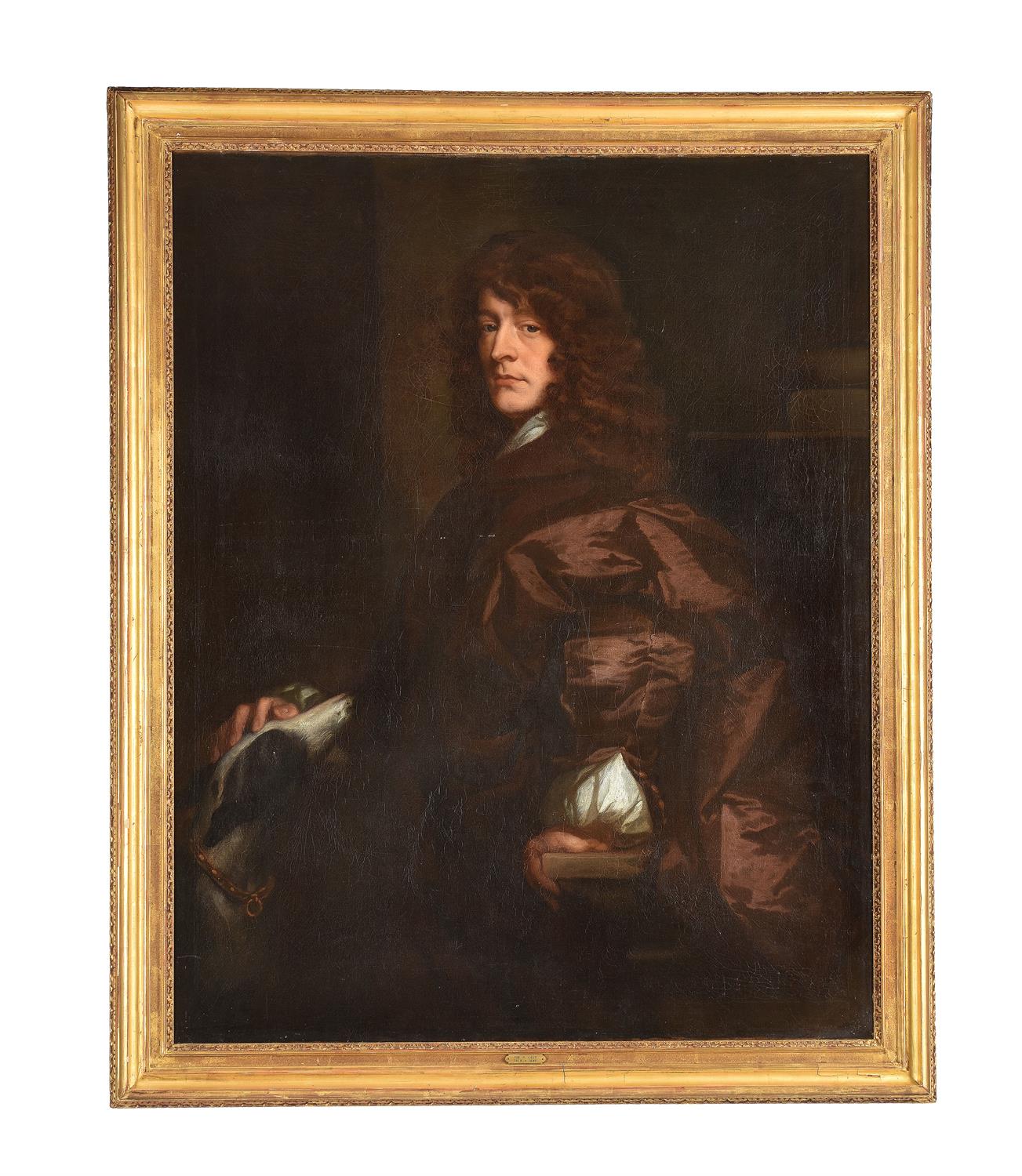 Attributed to John Greenhill (British 1642-1676), Portrait of a man with his dog - Image 2 of 3