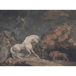 George Stubbs (British 1724-1806), A horse affrighted by a lion