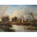 Joseph Thors (British 1835-1920), Dutch river scene