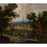 Flemish School (Late 17th Century) , The village gathering