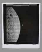 Lunar Orbiter I. Second "Earthrise" image of the Earth taken from lunar orbit