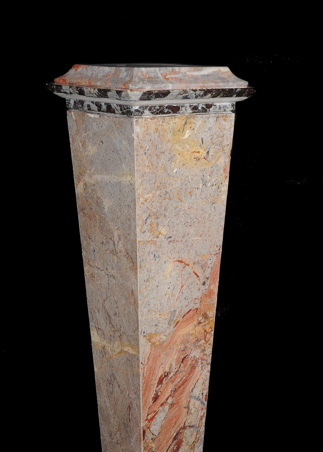 A pair of Continental Sarrancolin marble pedestals - Image 2 of 2